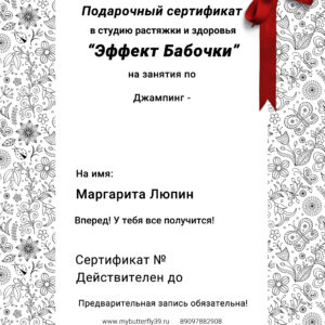 Подарочный сертификат Джампинг